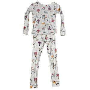 CARTERS UGC Girls Size 7 Long Sleeve Pajama Set Rainbow Ballerinas Unicorn Cloud